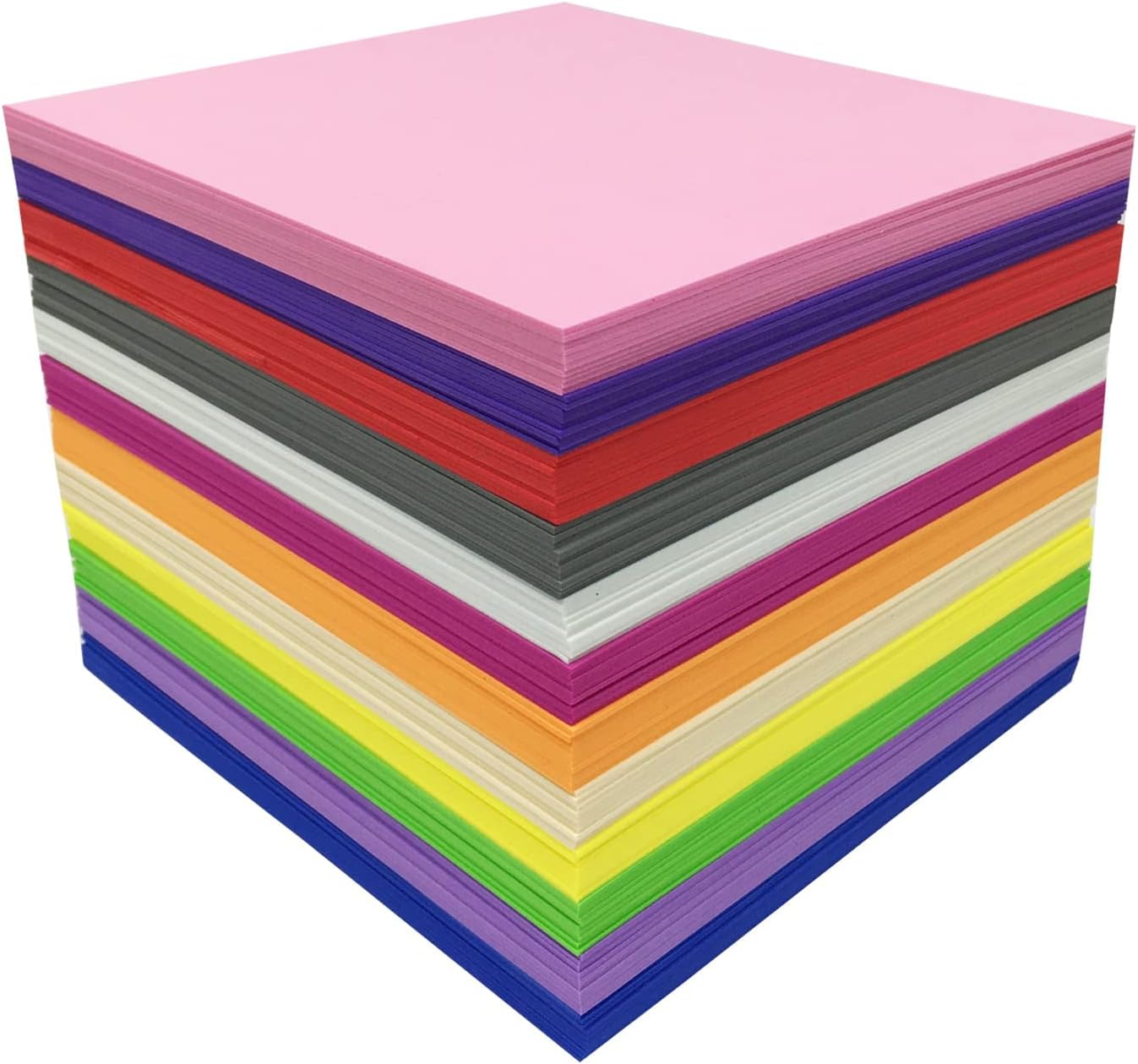PAIDU 96 fogli di schiuma Eva spessi 1 mm 7,8 x 5,9 pollici carta espansa artigianale 12 colori per progetti di bricolage bambini fai da te feste in classe e altro ancora