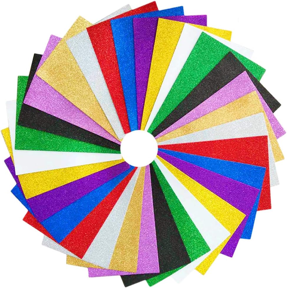 30 fogli di schiuma Eva glitter 8x12 pollici 2 mm di spessore foglio di schiuma artigianale per attività artigianali per bambini taglierine fai da te arti di PAIDU
